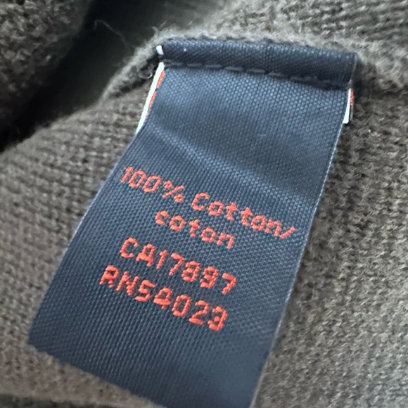 Banana Republic Men's Olive and Black Quarter-Zip Sweater- 100% cotton - Picture 3 of 3